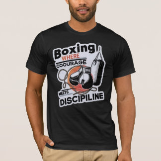 T-shirt boxe quand le courage rencontre le desipling