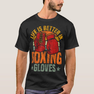 T-shirt Boxe Rétro Vintage La Vie Est Mieux Dans La Boxe