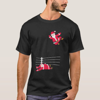 T-shirt Boxe Santa Claus Boxer Lights Père Noël Snow Boxe
