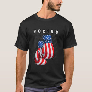 T-shirt Boxe USA American Flag Boxing Gants