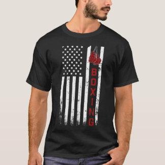 T-shirt Boxe vintage American Flag Professional Boxer a
