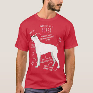 T-shirt Boxer Chien blanc chèque Anatomie 1