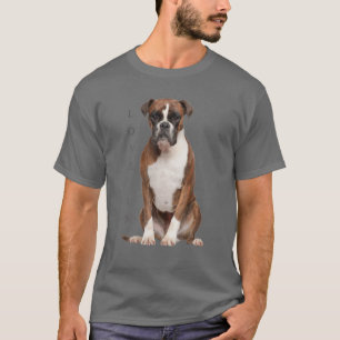 T-shirt Boxer Chien Chien Maman Papa L'Amour C'Est Du Chie