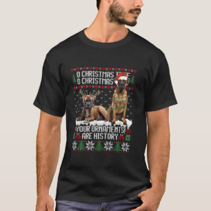 T-shirt Boxer Chien Christmas Tree Lumières Chiot Amoureux