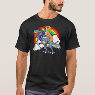 T-shirt Boxer Chien équitation Dinosaur Trex Allemand Deut