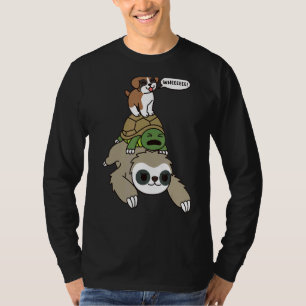 T-shirt Boxer Chien équitation Sloth Tortoise