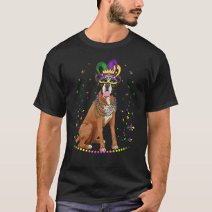 T-shirt Boxer Chien mignonne Mardi Gras Carnival Jester