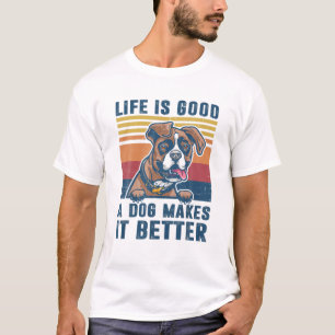 T-shirt Boxer Chiffres Cadeaux Funny Boxer Chien Papa Mama
