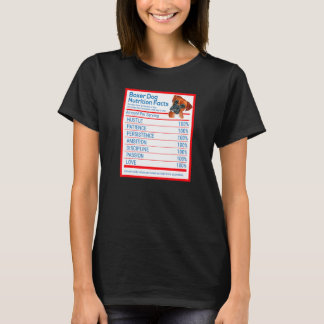 T-shirt Boxer Dog Breed Owner Funny Nutrition Facts