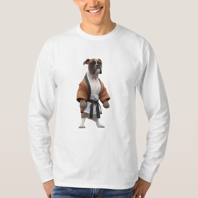 T-shirt Boxer Dog Jouer Karate, Karate Champion Boxer Dog (Devant)