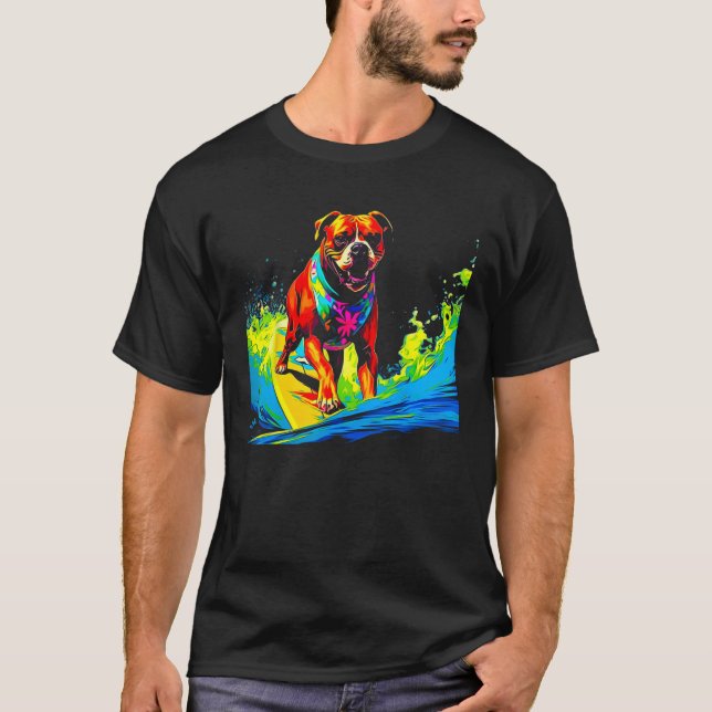 T-shirt Boxer Dog Pop Surf (Devant)