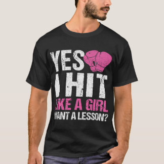 T-shirt Boxer Drôle Filles Boxer Oui Je Touche Comme Une F