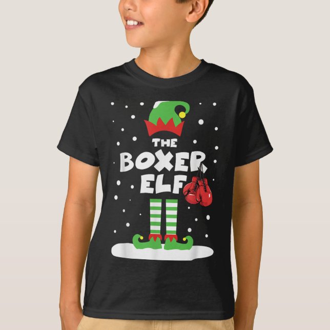 T-shirt Boxer Elf Matching Groupe Famille Vacances Noël Co (Devant)