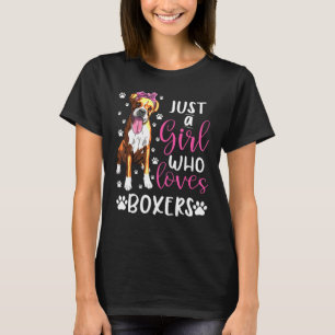 T-shirt Boxer Juste Une Fille Qui Aime Les Boxers Chiens F