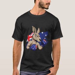 T-shirt Boxer Kangaroo Boxer Drapeau Australien Love Austr