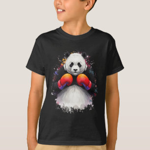 T-shirt Boxer Panda Boxer Aquarelle Drôle Avec Boxe