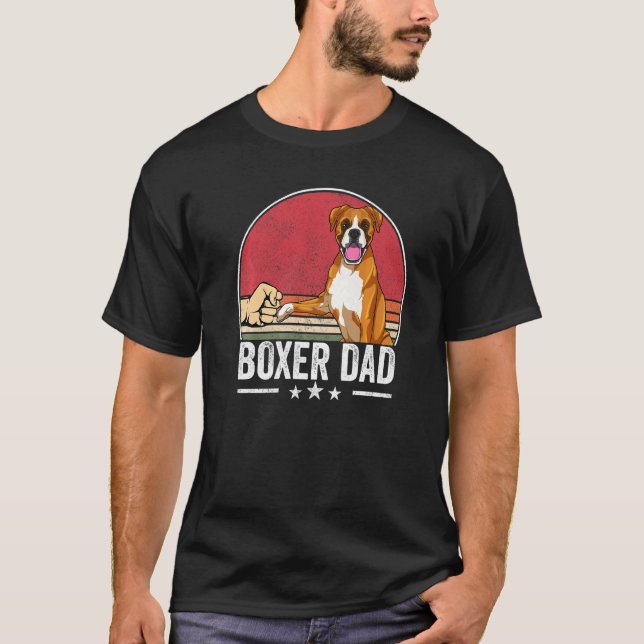 T-shirt Boxer Papa Chien Boxer Chien Vêtements Retro Sunse (Devant)
