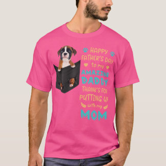 T-shirt Boxer Papa Dons Drôle Pour Hommes Boxer Chien Père