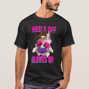 T-shirt Boxer Talons De Gants Sur Lady Sports Kick Boxer