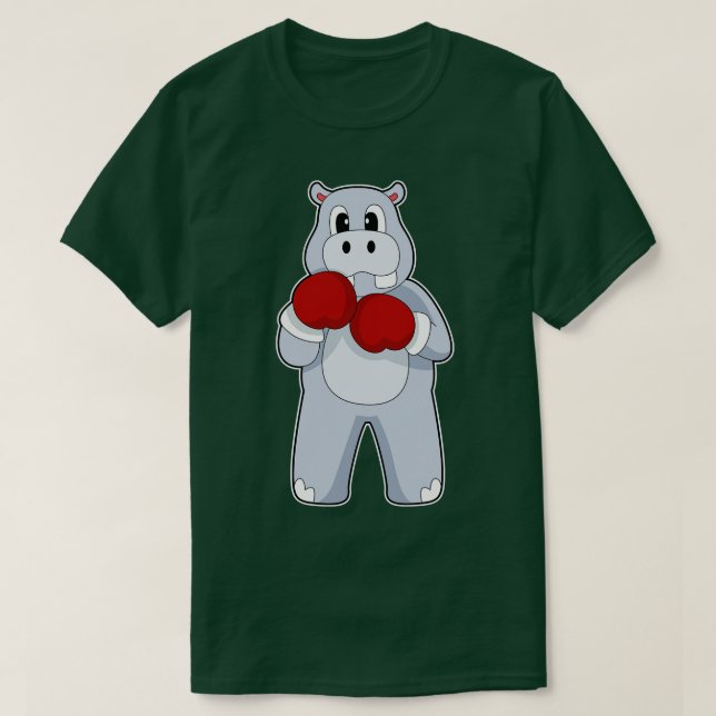 T-shirt Boxeur Hippopotame Gants de boxe Boxe (Design devant)