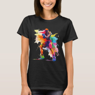 T-shirt Boxeur Homme Boxe Peinture Éclaboussure Kickboxeur
