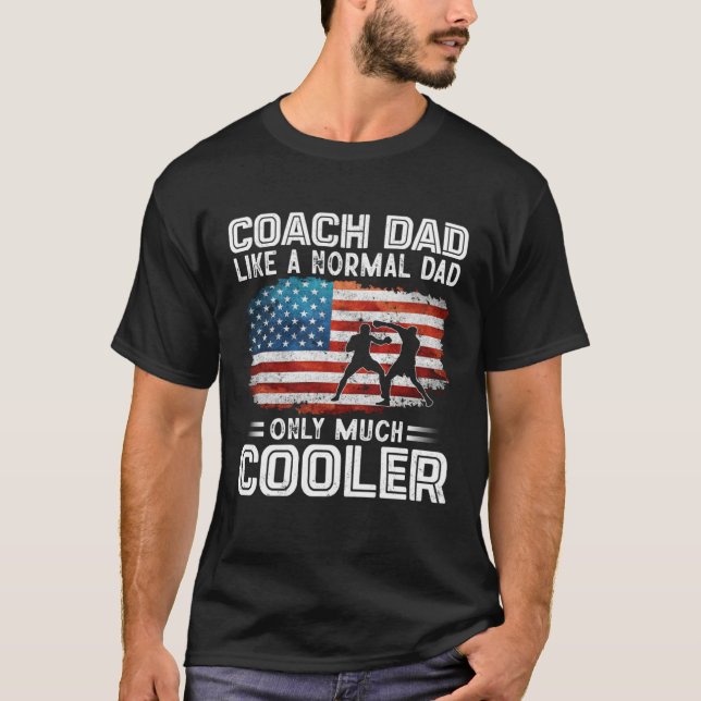 T-shirt Boxing Coach Dad Boxing Players USA Flag (Devant)