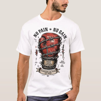 T-shirt Boxing Motivation Sans Douleur, Sans Gain