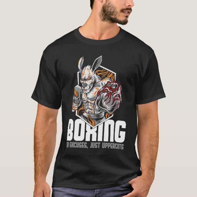 T-shirt Boxing No Excuses Just Uppercut Kangaroo Boxer (Devant)