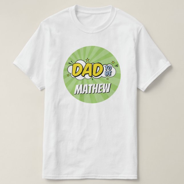 T-shirt Boy Comic Book Superhero Baby shower Papa (Design devant)