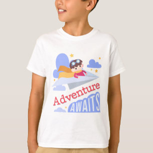 T-shirt Boy Flying Paper Avion Aventure Attend