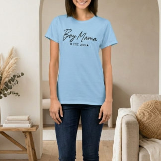 T-shirt Boy Mama Script Est Year Minimal Motherhood Phrase