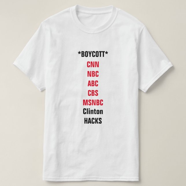 T-shirt Boycott de médias de courant principal (Design devant)