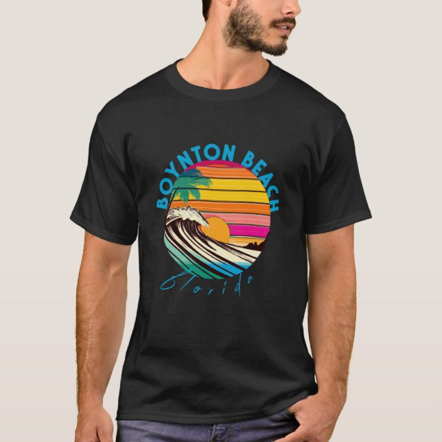 T-shirt Boynton Beach Retro 1980s Style Florida Beach (Devant)