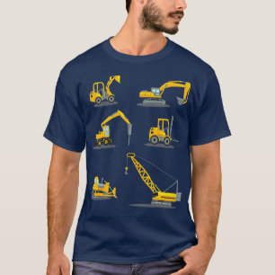 T-shirt Boys Construction de Camion Équipement lourd Grue