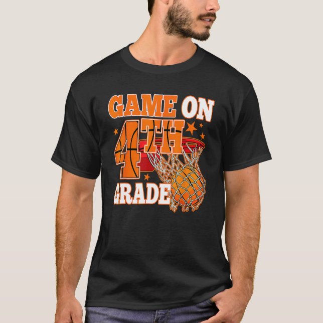 T-shirt Boys Game On 4th Grade Basketball Back To School T (Devant)