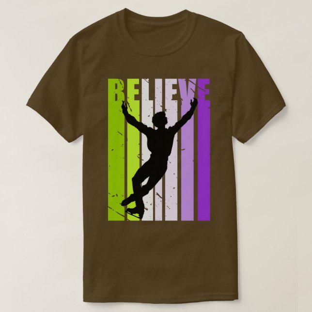 T-shirt Boys Motivational Ice Skater Skate Figure (Design devant)