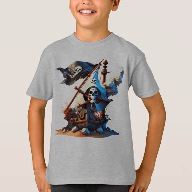 T-shirt Boys Pirate Ship (Devant)