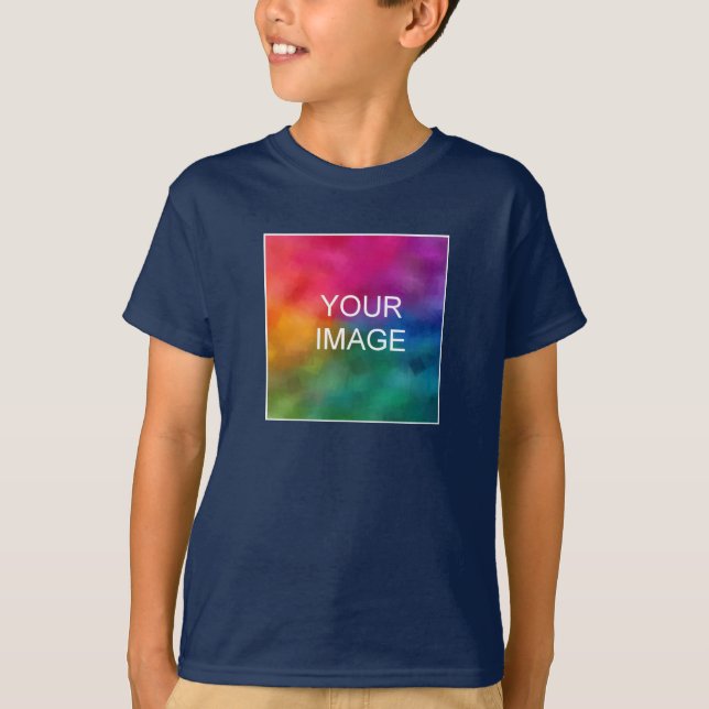 T-shirt Boys Tee - shirts Ajouter Image Texte Marine Modèl (Devant)