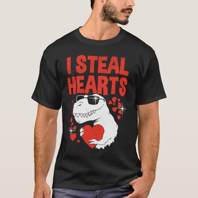 T-shirt Boys Valentines Day Kids Dinosaur T rex Lover I St (Devant)