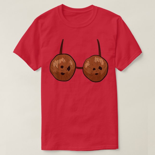T-shirt Bra de noix de coco d'été drôle Halloween drôle (Design devant)