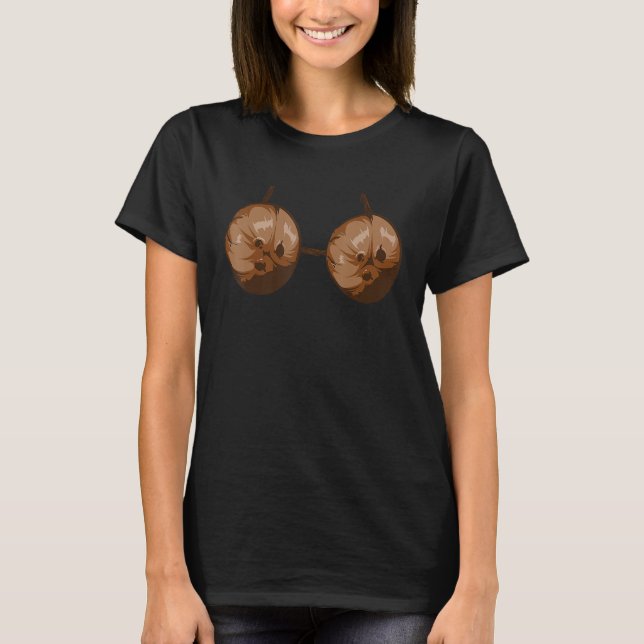 T-shirt Bra de noix de coco d'été Halloween costume tenue (Devant)