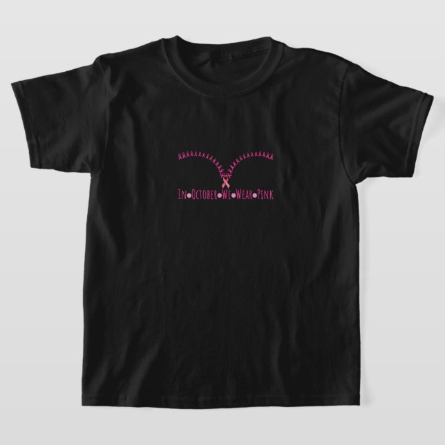 T-shirt Bra En Octobre Nous Portons Pink Ribbon Cancer Du  (Poser)