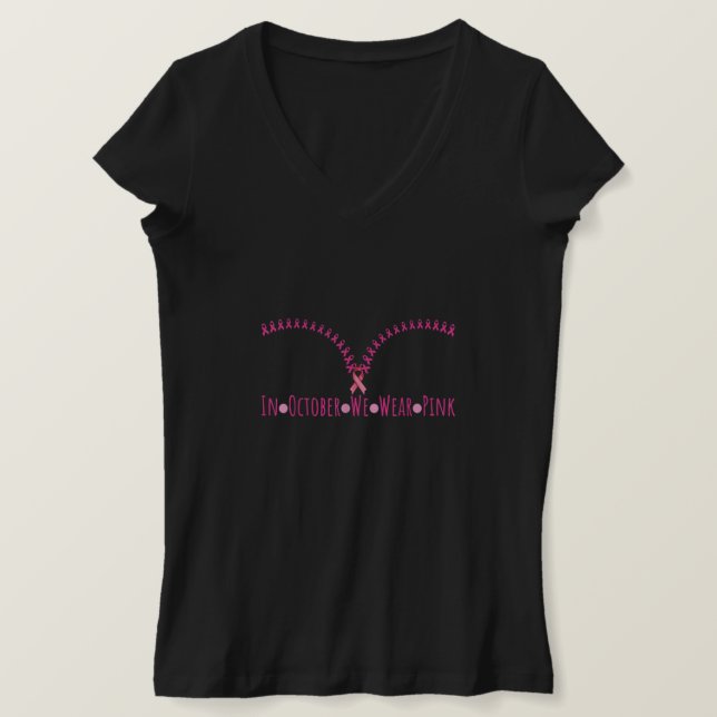 T-shirt Bra En Octobre Nous Portons Pink Ribbon Cancer Du  (Design devant)