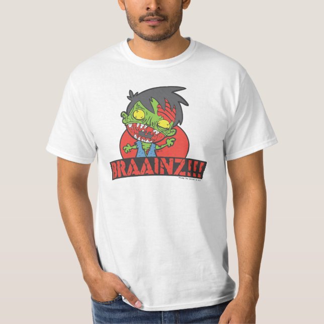 T-shirt BRAAINZ ! ! ! Chemise de zombi (la MEILLEURE PIÈCE (Devant)