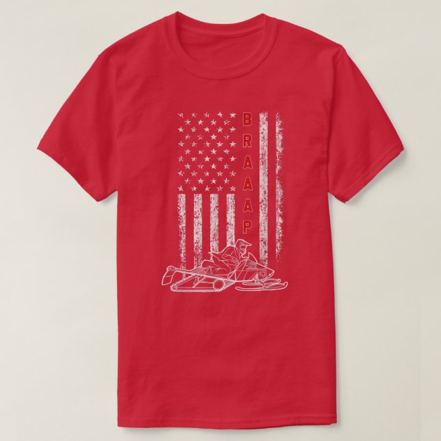 T-shirt Braap America Snow Sled Rider et Racing (Design devant)