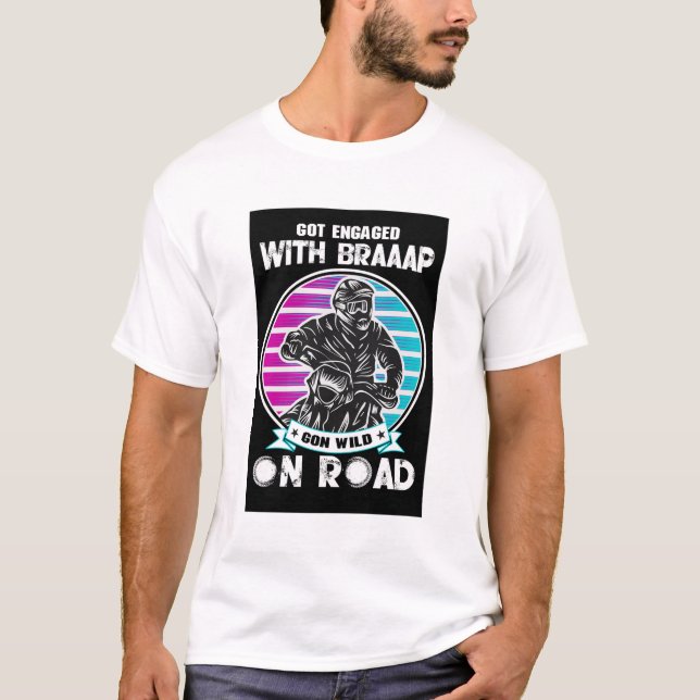 T-shirt Braap S'Est Engagé Rétro Dirt Biker Tee (Devant)