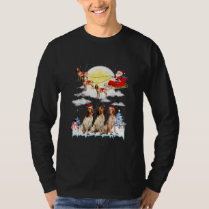 T-shirt Bracco Italiano Chien Père Noël Sleigh Christmas