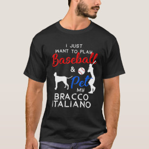 T-shirt Bracco Italiano Drôle propriétaire de baseball chi