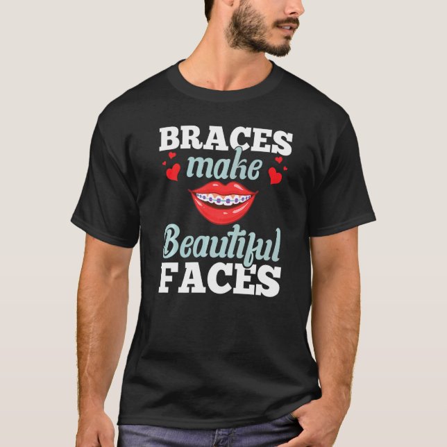 T-shirt Bracelets Dentaire Orthodontique Couleurs Dents Br (Devant)