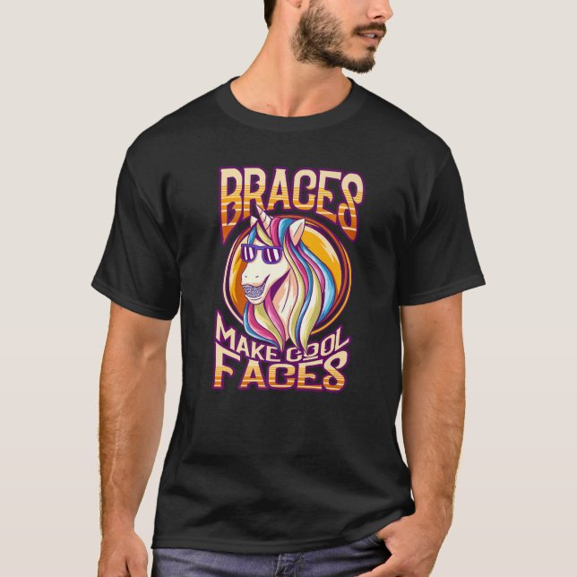 T-shirt Bracelets Dentaires Pour Enfants Unicorn Avec Brac (Devant)